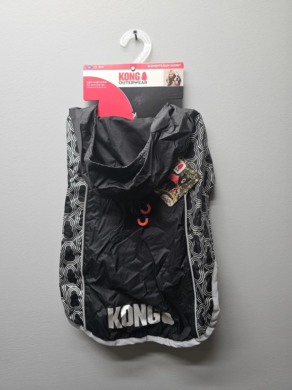 NWT KONG Outerwear Black Rain Jacket for Dogs